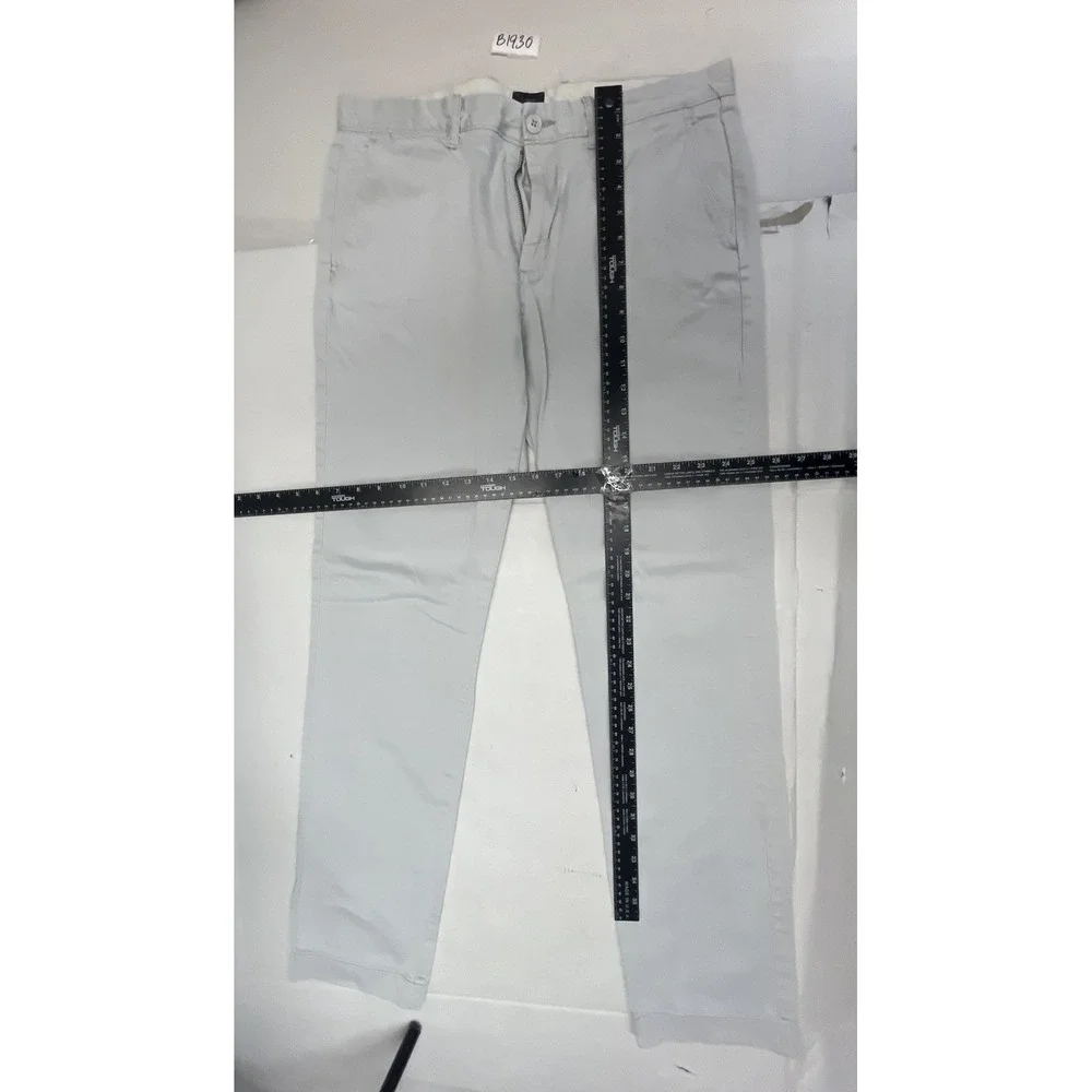 J.Crew Stretch Chino Pants Mens 32x34‎ Light Gray Slim Straight Re-Imagined